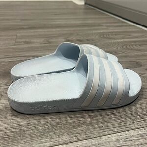 ADIDAS BABY BLUE SLIDES - WOMENS SIZE 7